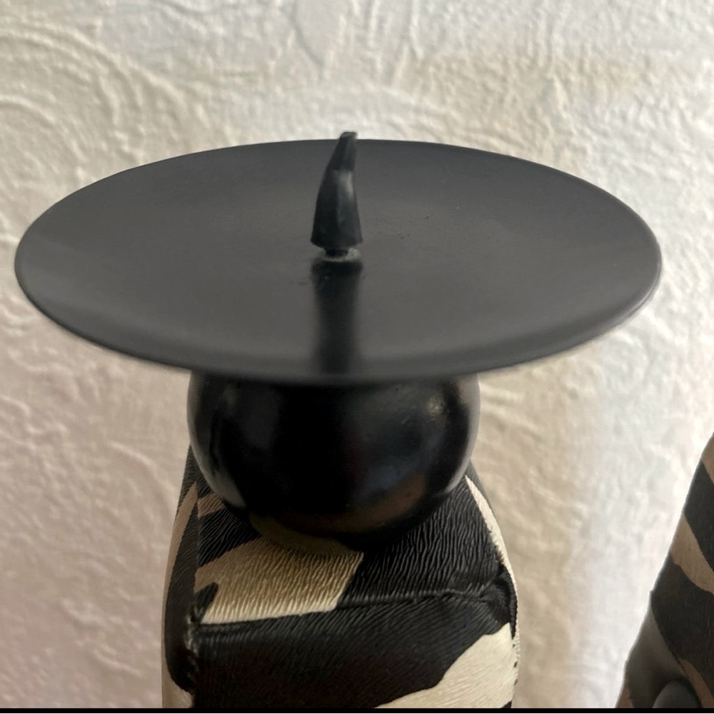 Pair of Zebra Pillar Candle Stands - Picture 11 of 11